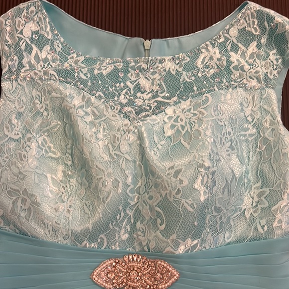 Cocktail dress teal color size 14 - Picture 3 of 7